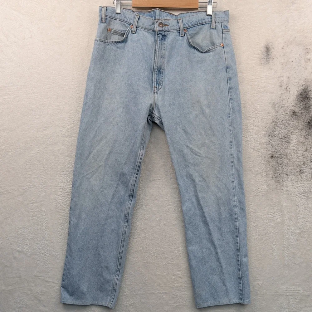 VTG Levi's 505 Jeans Men's 38x32 Blue Regular Fit Straight Leg Orange Tab 90s